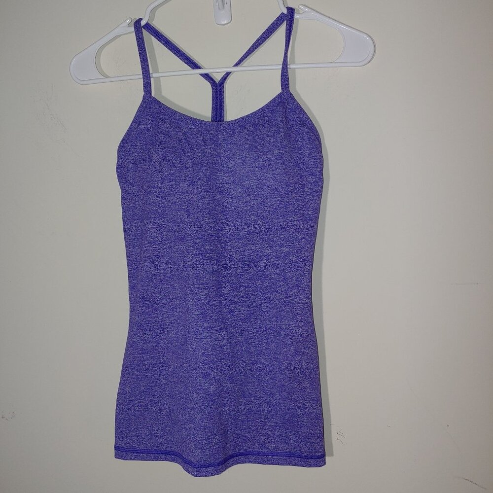 Lululemon Athletica Racerback Padded Tank Top Size 4 Heather Purple Lavender